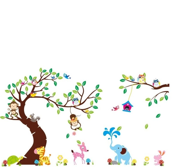 Decal dán tường vườn thú to 9 hiệu Zooyoo