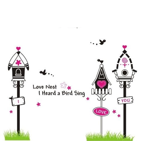 Decal dán tường tổ chim tình yêu