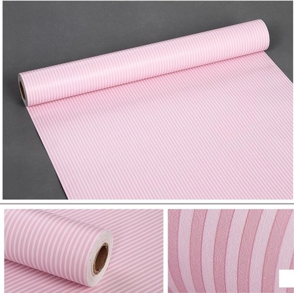 Giấy Decal cuộn sọc trắng hồng