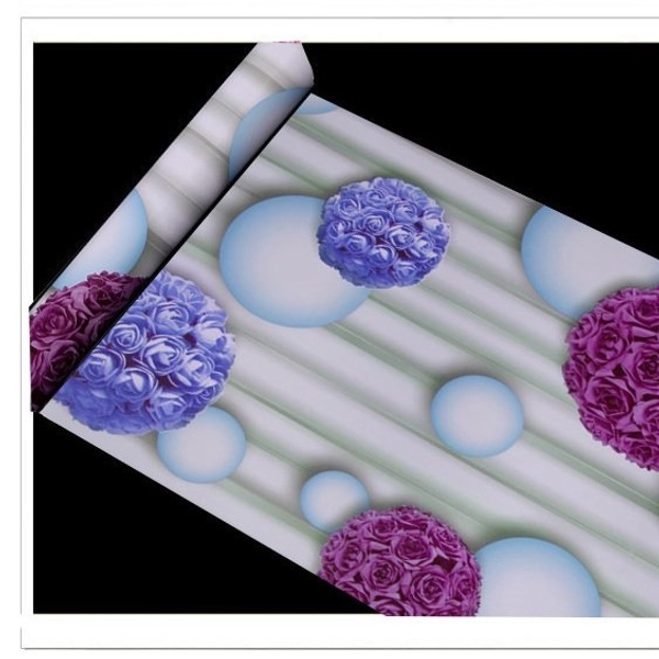 Giấy decal cuộn hoa hồng tím khổ 0.9m