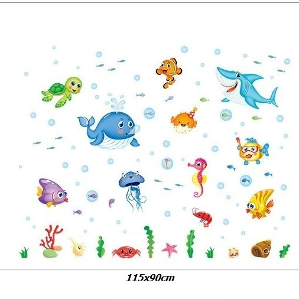 Decal cá heo xanh và các bạn 3