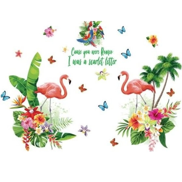 Decal dán tường chim hạc nghệ thuật 3