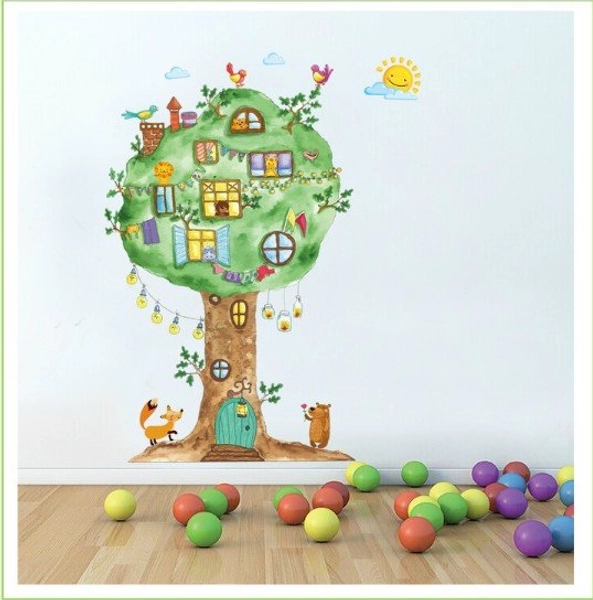 Decal dán tường nhà cây ngộ nghĩnh 5