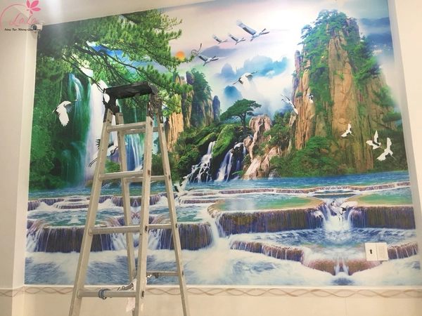Tranh dán tường 3d sơn thủy
