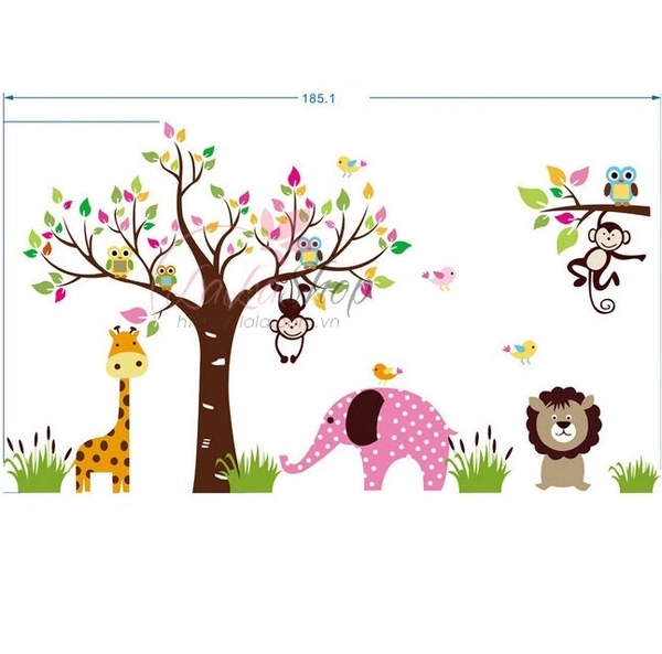 Decal dán tường Vườn thú to 19