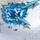 Decal 3D dán tường Cá heo