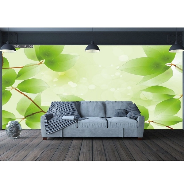 Tranh dán tường lá xanh
