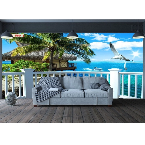 Tranh Dán Tường Phong Cảnh 3D Biển JM-1535