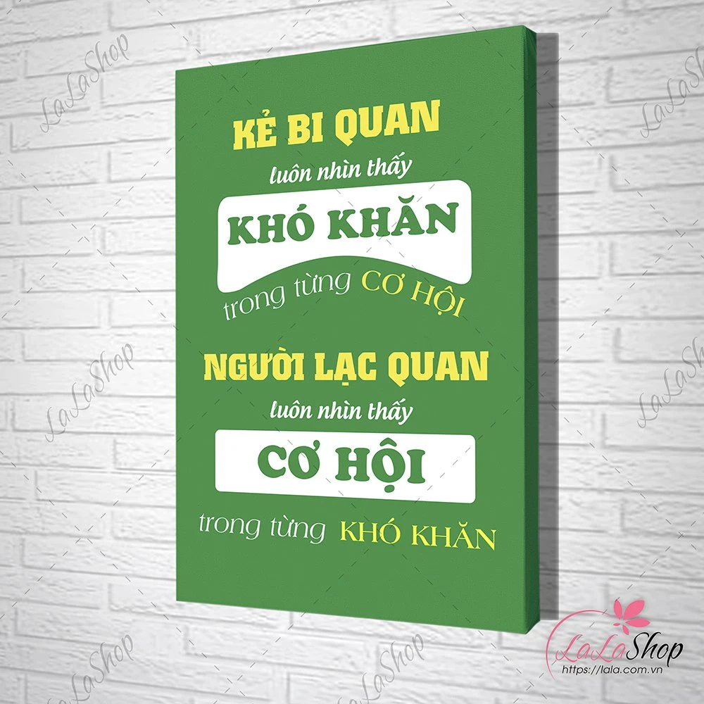 Tranh văn phòng người lạc quan luôn nhìn thấy cơ hội trong từng khó khăn