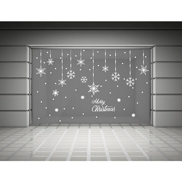 Decal dán tường  dây treo bông tuyết Noel 4