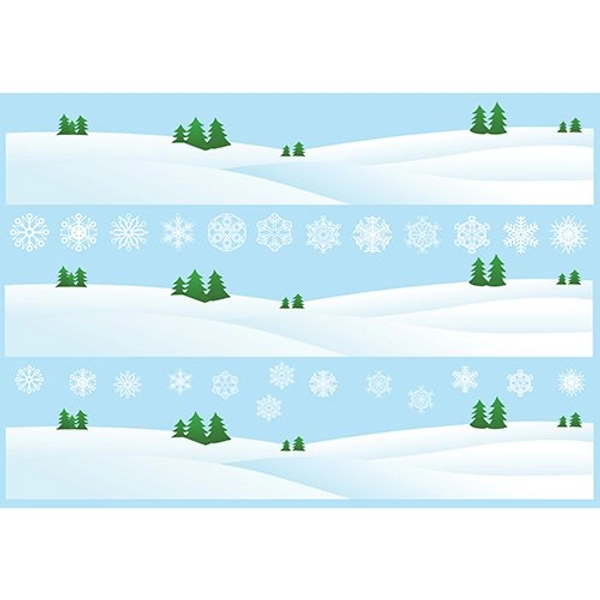 Decal dán tường Cây thông Noel và chân tuyết trắng  (nền trắng đục)