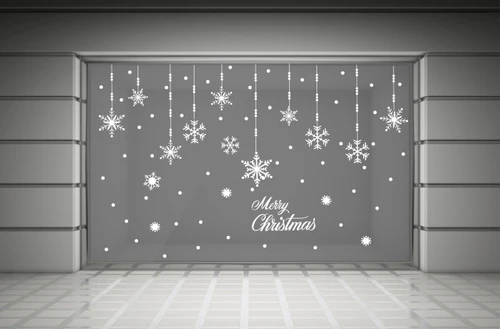 Decal dán tường dây treo bông tuyết Noel 4