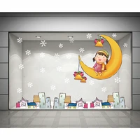 Decal dán tường Chuông Noel và cô bé mặt trăng