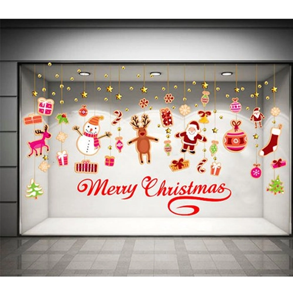 Decal dán tường Merry christmas và dây treo Noel