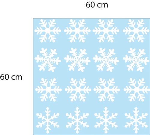 Decal dán tường Bông tuyết 6 cánh lớn (nền trắng đục)