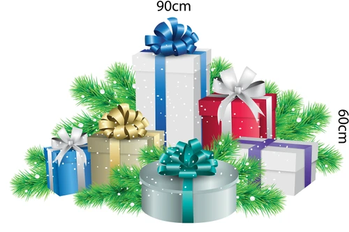 Decal dán tường hộp quà giáng sinh 2
