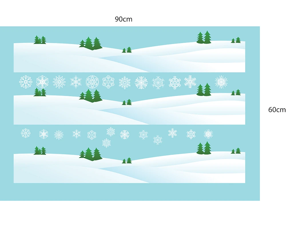 Decal dán tường combo cây thông noel và người tuyết