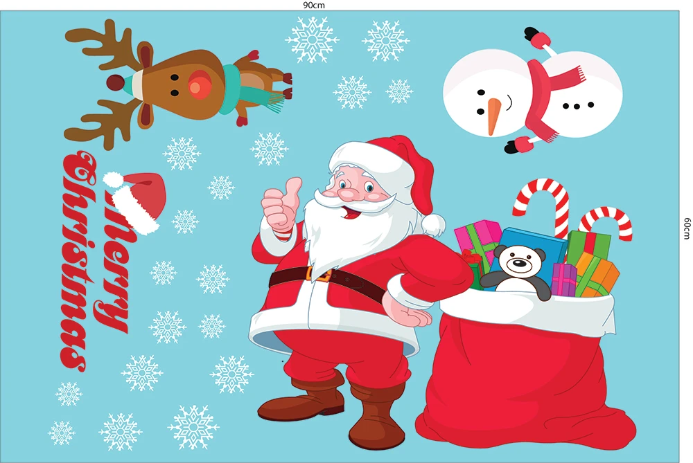 Combo decal dán tường ông già noel và cây thông xanh 4