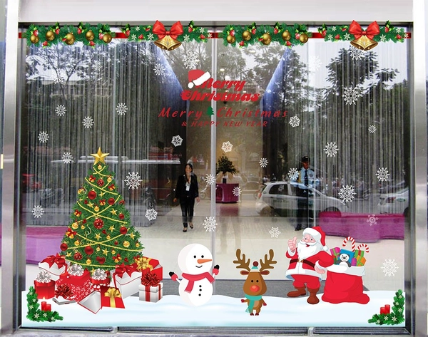 Combo decal dán tường ông già noel và cây thông xanh 4