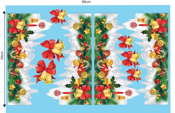 Decal dán tường combo ông già noel và thành phố tuyết