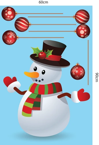 Decal dán tường người tuyết Noel