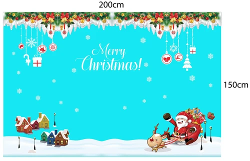 Decal dán tường combo ông già noel và thành phố tuyết