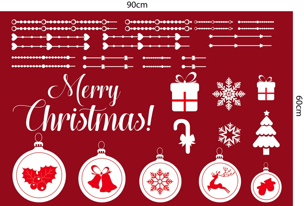 Decal dán tường combo ông già noel và thành phố tuyết