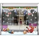 Decal dán tường combo ông già noel và thành phố tuyết