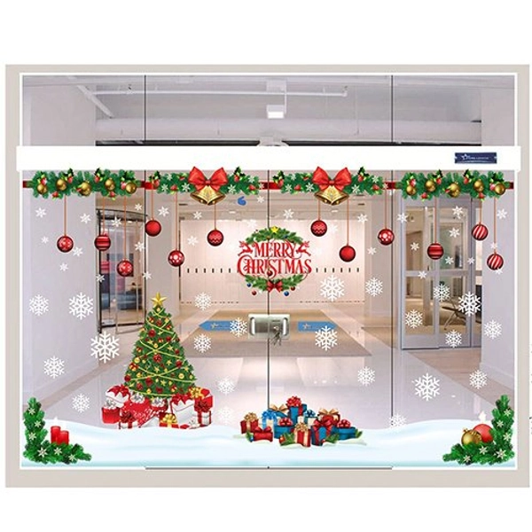 Decal dán tường combo cây thông noel và hộp quà