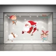 Decal dán tường Ông già Noel trượt tuyết  (nền trắng đục)