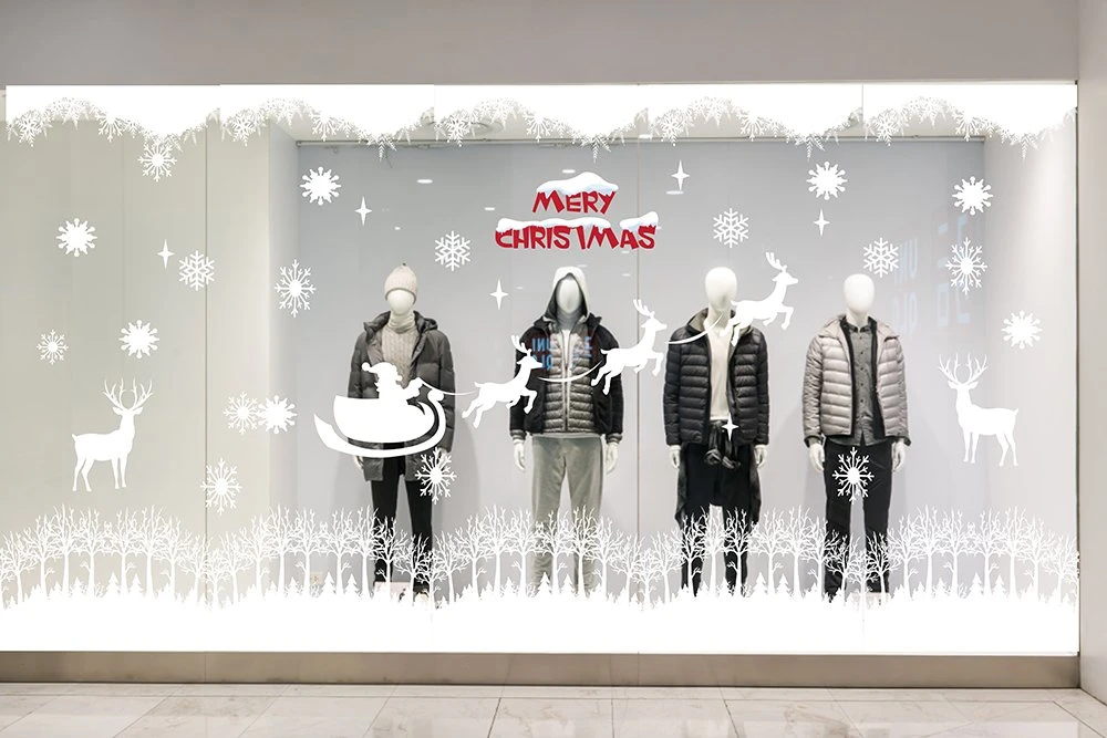 Decal trang trí noel combo tuần lộc may mắn