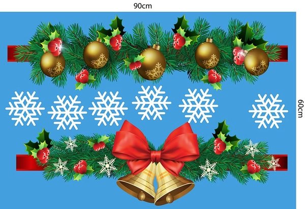 Decal trang trí noel cây thông may mắn 2