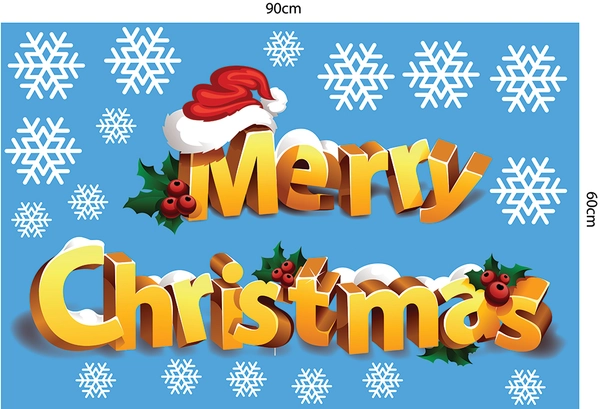 Decal trang trí noel cây thông may mắn 2