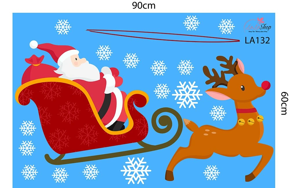 Decal trang trí noel món quà đêm giáng sinh