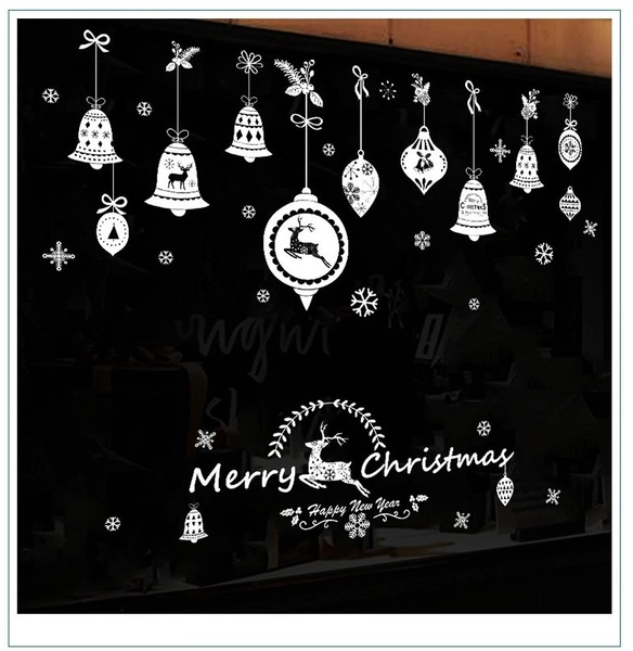 Decal trang trí noel dây treo chuông noel