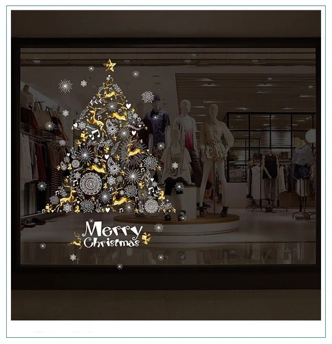 Decal trang trí noel cây thông giáng sinh