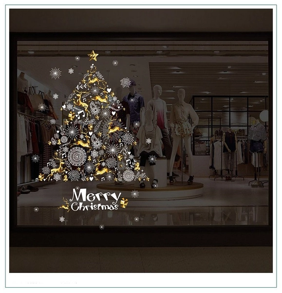 Decal trang trí noel cây thông giáng sinh