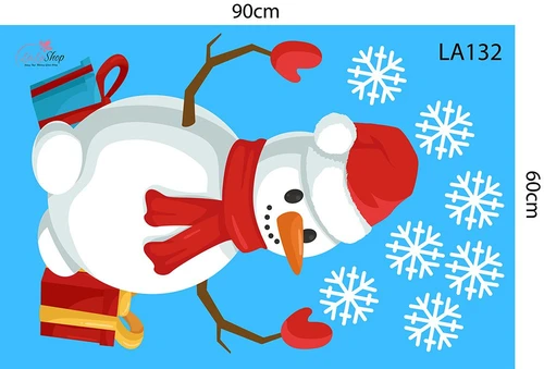 Decal trang trí noel món quà đêm giáng sinh