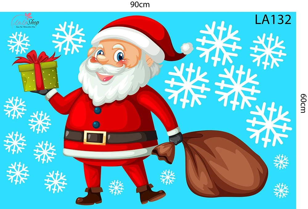 Decal trang trí noel món quà đêm giáng sinh