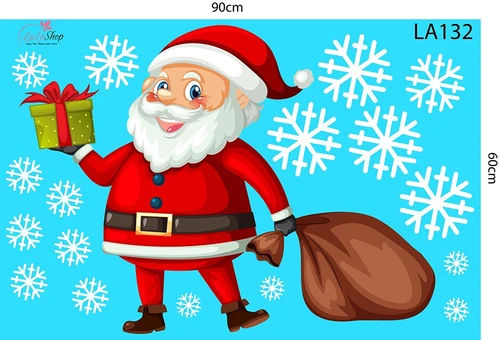 Decal trang trí noel món quà đêm giáng sinh