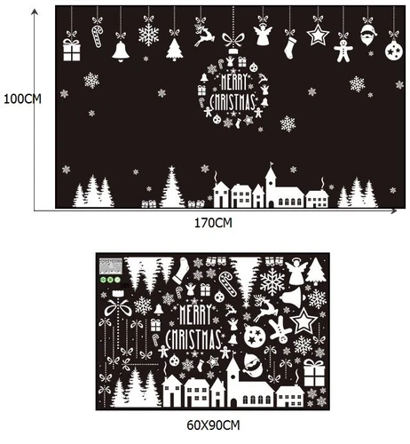 Decal trang trí noel thành phố tuyết