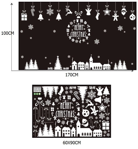 Decal trang trí noel thành phố tuyết
