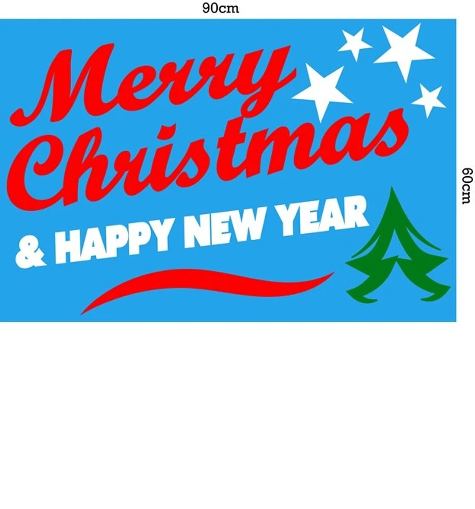 Decal noel merry christmas và happy new year