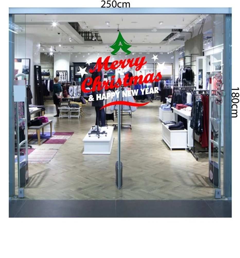 Decal noel merry christmas và happy new year