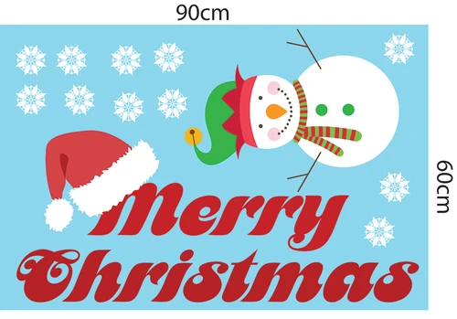 Decal trang trí noel combo người tuyết vui nhộn 2