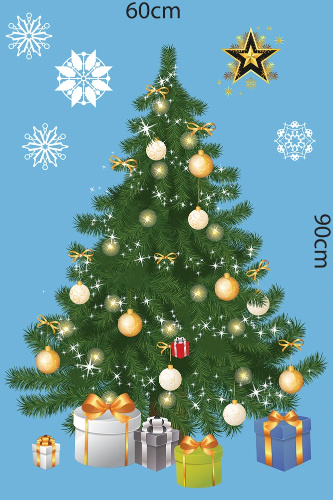 Decal trang trí noel combo người tuyết vui nhộn 2