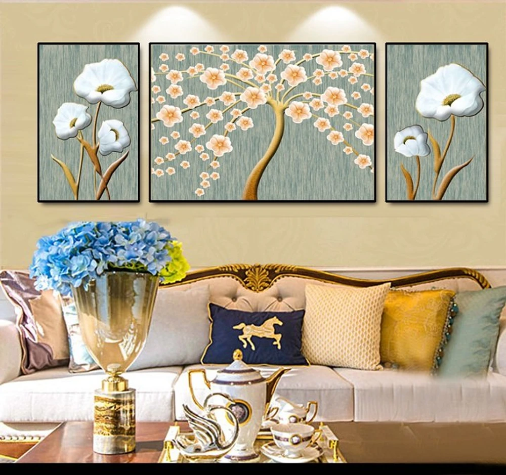 Tranh treo tường anh đào và hoa anh túc (A-100)