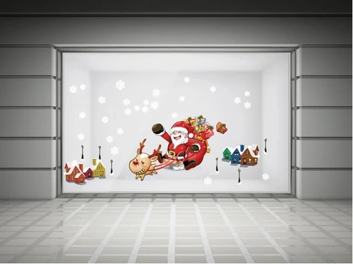 Decal dán tường ông già Noel và thành phố tuyết 2