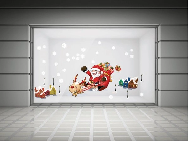 Decal dán tường ông già Noel và thành phố tuyết 2