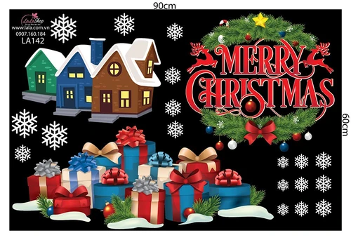 Decal trang trí noel combo Merry Christmas 3